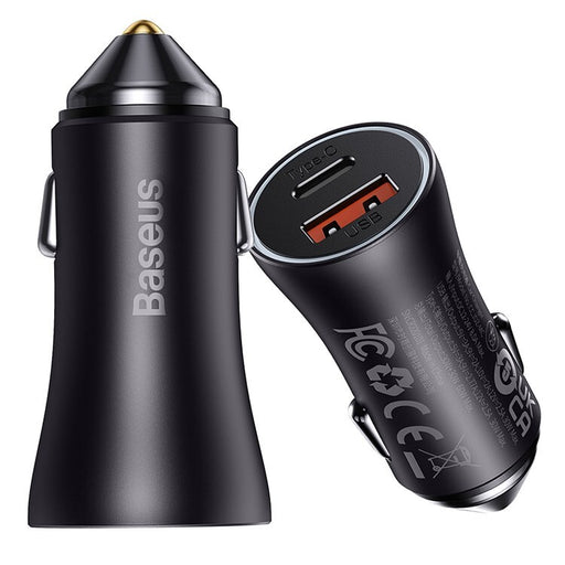 Baseus Golden Contactor Max Dual Fast Charger Car Charger U+C 60W Blue