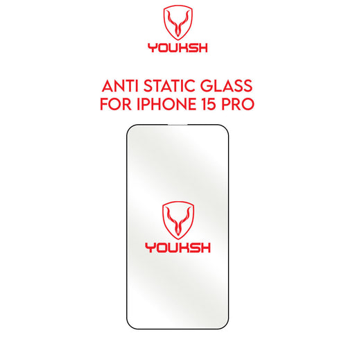 YOUKSH Apple iPhone 15 Pro Anti Static Clear Glass Protector - YOUKSH Apple iPhone 15 Pro (6.1) Anti Static Glass Protector - With YOUKSH Installation kit.