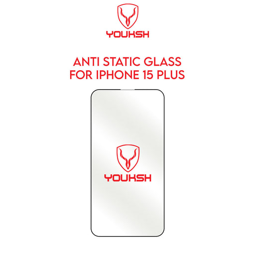 YOUKSH Apple iPhone 15 Plus Anti Static Clear Glass Protector - YOUKSH Apple iPhone 15 Plus (6.7) Anti Static Glass Protector - With YOUKSH Installation kit.