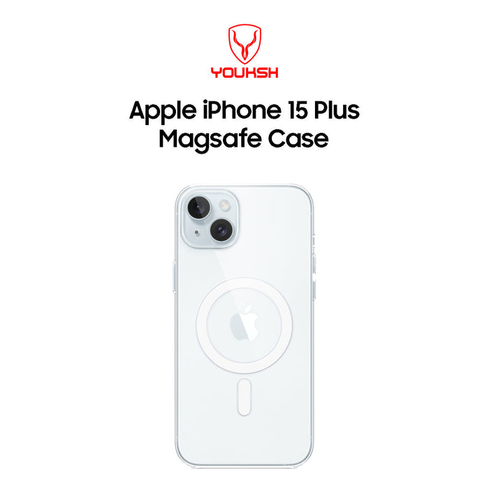 YOUKSH MagSafe Case For IPHONE 15 Plus, Clear Case With Charging Compatible, Shock Proof With Built-In Air Bag.