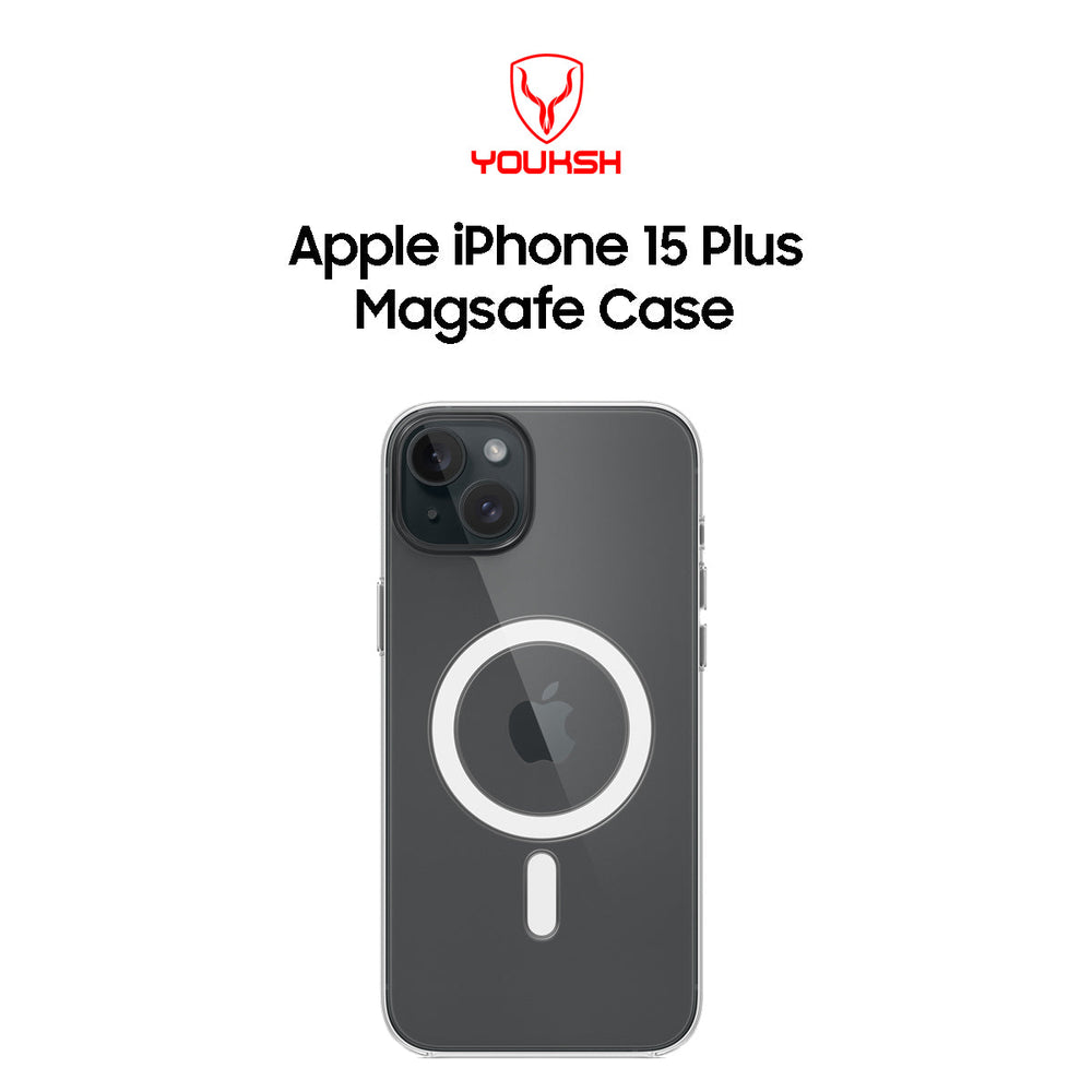 YOUKSH MagSafe Case For IPHONE 15 Plus, Clear Case With Charging Compatible, Shock Proof With Built-In Air Bag.