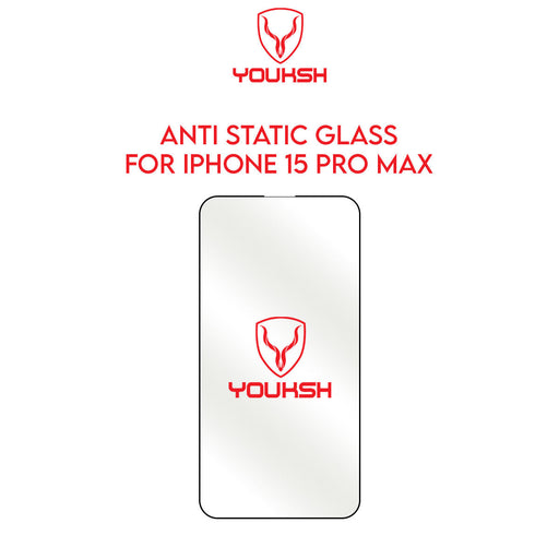 YOUKSH Apple iPhone 15 Pro Max Anti Static Clear Glass Protector - YOUKSH Apple iPhone 15 Pro Max (6.7) Anti Static Glass Protector - With YOUKSH Installation kit.