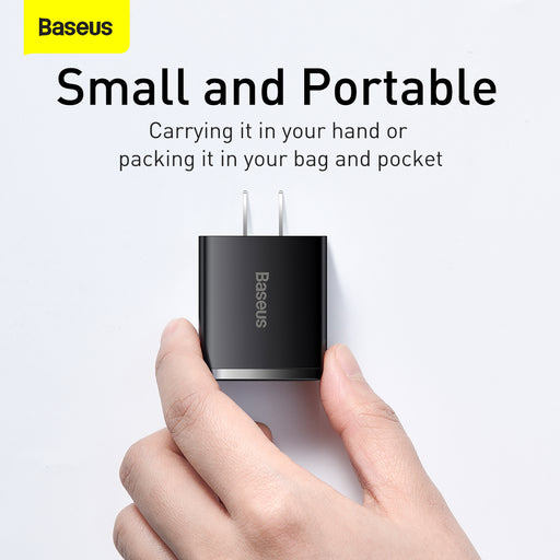 Baseus Compact Quick Fast Charger 2U+C 30W CN Black