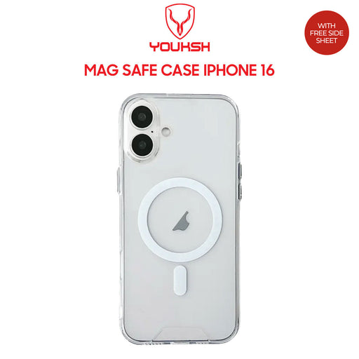 YOUKSH MagSafe Case For IPHONE 16, Clear Case With Charging Compatible, Shock Proof With Built-In Air Bag.