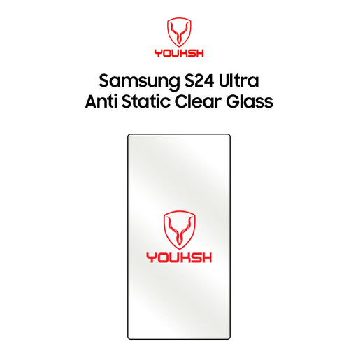 YOUKSH Samsung S24 Ultra Anti Static Clear Glass Protector - YOUKSH Samsung S24 Ultra Anti Static Glass Protector - With YOUKSH Installation kit.