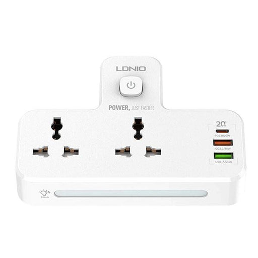 Ldnio SC2311 20W 3-Port USB Charger Extension Power Strip With 1 * 20W USB-C PD Power Delivery / 1 * 18W USB QC3.0 / 1 * USB-A & 2 Power Sockets