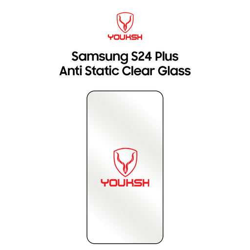 YOUKSH Samsung S24 Plus Anti Static Clear Glass Protector - YOUKSH Samsung S24 Plus Anti Static Glass Protector - With YOUKSH Installation kit