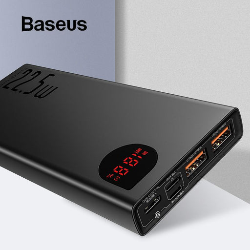 Baseus 22.5W 10000mAh Adaman Metal Digital Display Power Bank – Black