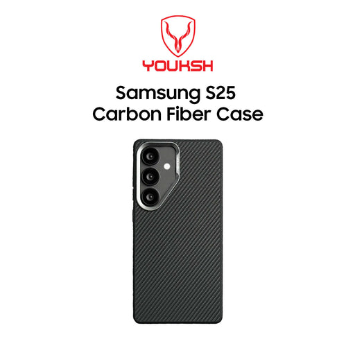 YOUKSH Carbon Fiber Matte Case For Samsung S25 Carbon Fiber Case.
