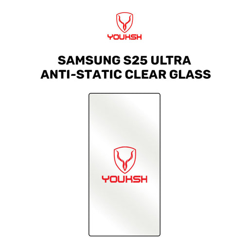 YOUKSH Samsung Galaxy S25 Ultra Anti Static Clear Glass Protector - YOUKSH Samsung S25 Ultra Anti Static Glass Protector - With YOUKSH Installation kit.