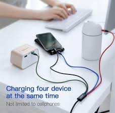 Baseus Rapid Series 4 in 1 Data Cable For Lightning x 2, Type-C, Micro USB 3.4A