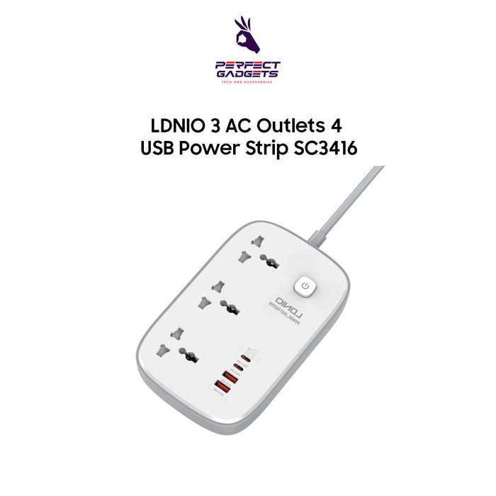 Ldnio 3 AC Outlets 4 USB Power Strip SC3416