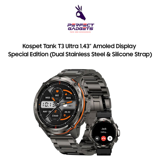 Kospet Tank T3 Ultra Special Edition Bluetooth Smartwatch with 1.43″ AMOLED Display & GPS