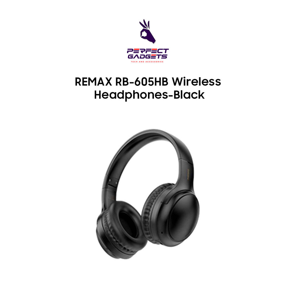 REMAX RB-605HB Wireless Headphones with 66 Hours of Battery Life - Black