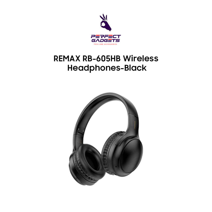 REMAX RB-605HB Wireless Headphones with 66 Hours of Battery Life - Black