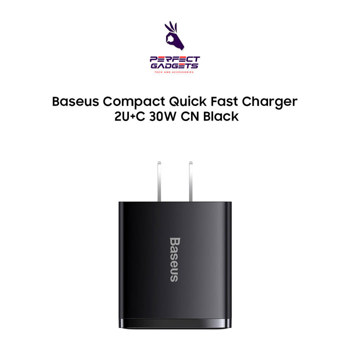 Baseus Compact Quick Fast Charger 2U+C 30W CN Black