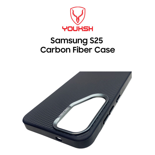 YOUKSH Carbon Fiber Matte Case For Samsung S25 Carbon Fiber Case.