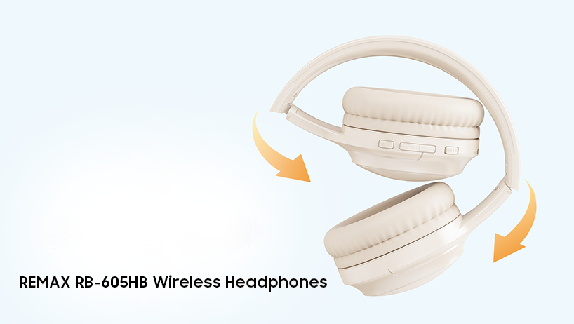 REMAX RB-605HB Wireless Headphones with 66 Hours of Battery Life - Black